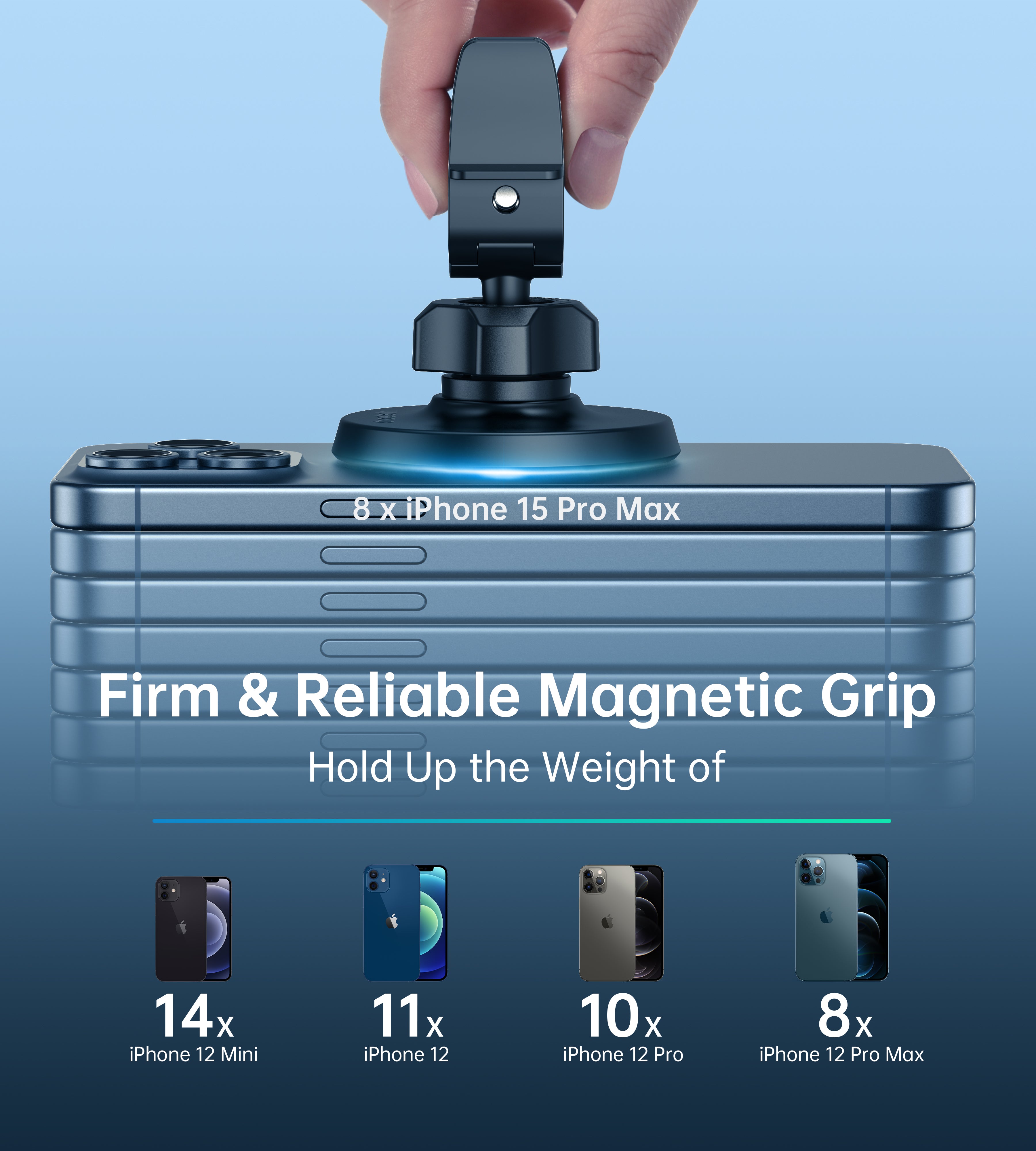 Magnetic Car Mount Phone Holder - Mag Safe Air Vent Phone Mount for Car Compatible with iPhone 15 14 13 12 Pro Max Mini Plus, 360° Adjustable Mag Safe Car Mount Phone Holder for All Phone